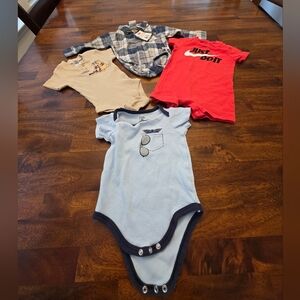 Baby One Piece Lot Of 4 Onesies Nike 3/6 Months.           Bin25